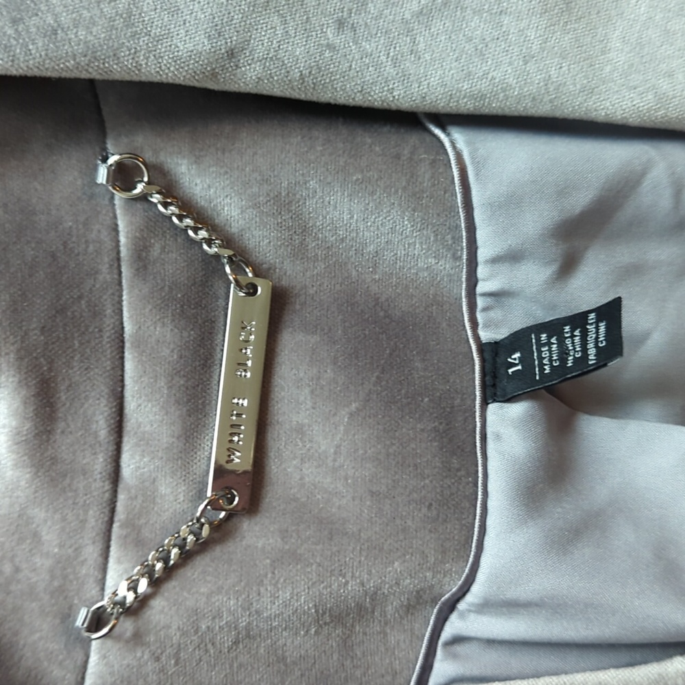 White House Black Market Gray Velvet Blazer - Picture 6 of 7